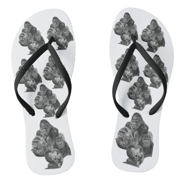 Chanclas Gorilla Family  sandal (ゴリラ家族のサンダル）Gorilla Life (Plantilla)