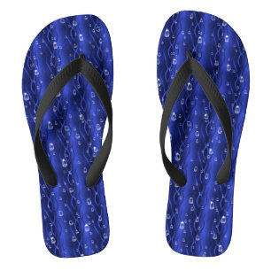 Chanclas Gotas de lluvia azul Metalizado