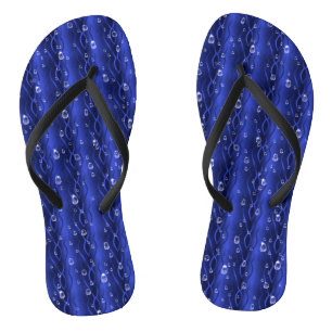 Chanclas Gotas de lluvia azul Metalizado