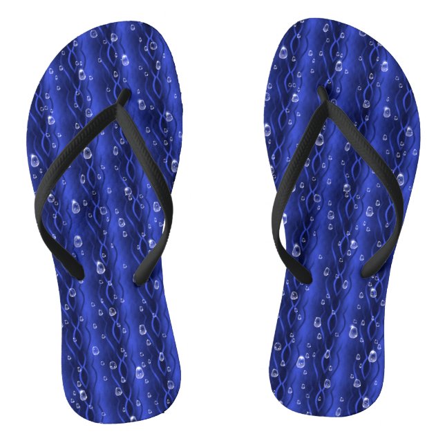 Chanclas Gotas de lluvia azul Metalizado (Plantilla)