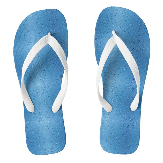 Chanclas Gotitas de agua contra cielo azul (Plantilla)