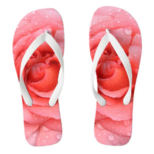 Chanclas Gotitas de Agua de Rosa Rosa Romántica