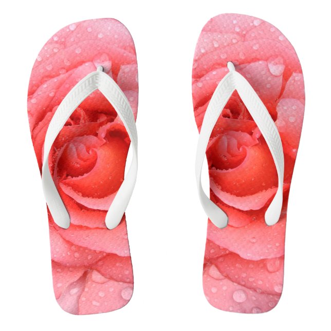 Chanclas Gotitas de Agua de Rosa Rosa Romántica (Plantilla)