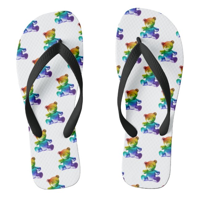 Chanclas Gra de arcoiris de osito metalizado cepillado de S (Plantilla)
