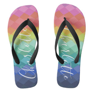 Chanclas Gradiente colorido Nombre personalizado Bacheloret