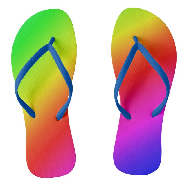 Chanclas Gradiente diagonal arcoiris rojo a verde (Plantilla)