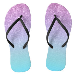 Chanclas Gradiente Ombre Purpurina Azul Púrpura Moda