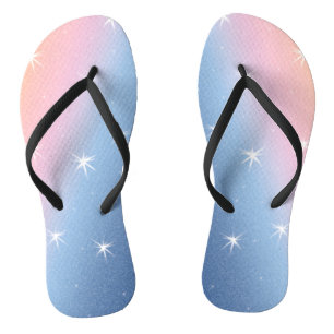 Chanclas Gradiente rosa azul con estrellas