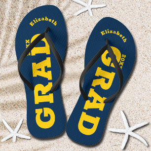 Chanclas Graduación en azul y amarillo Clase Superior