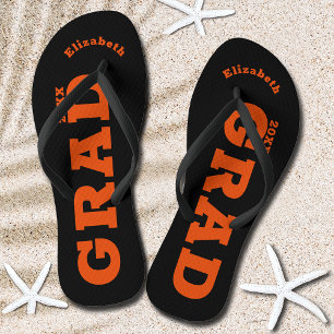 Chanclas Graduación en negro y Naranja Clase Superior