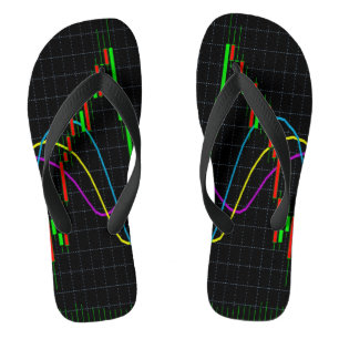 Chanclas Gráfico financiero colorido abstracto en cuadrícul