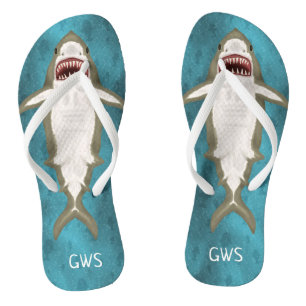 Chanclas Gran ataque al tiburón blanco océano divertido mon