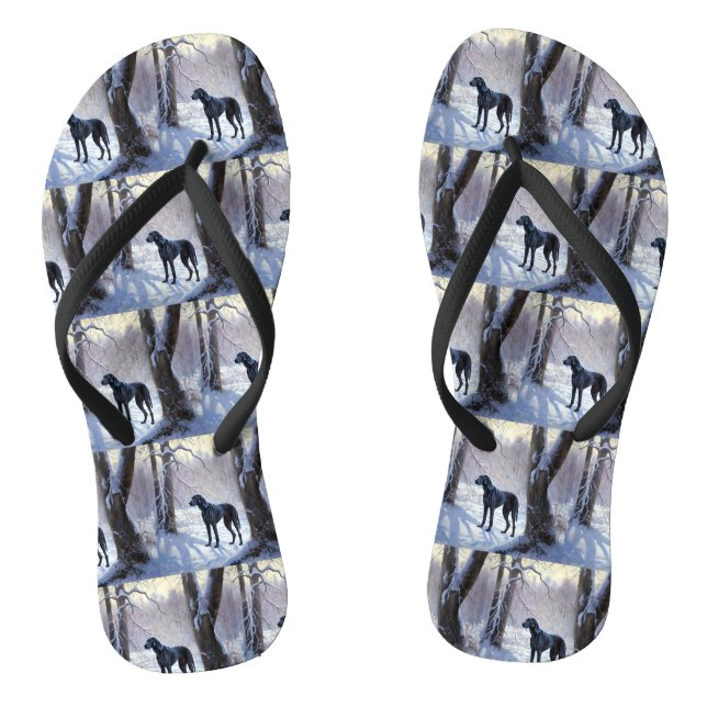 Chanclas Gran Danés Deja que nieve Navidad (Plantilla)
