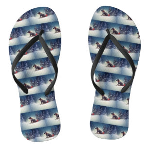 Chanclas Gran Danés Navidad nieve invierno