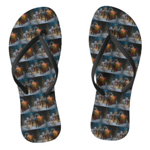 Chanclas Gran Danés Sleigh Navideño Decoración Snowy