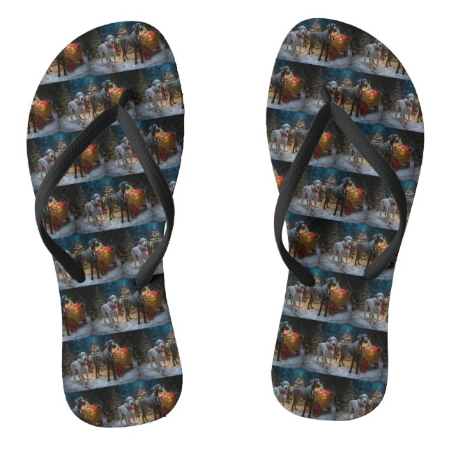 Chanclas Gran Danés Sleigh Navideño Decoración Snowy (Plantilla)