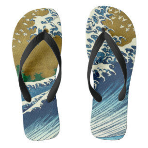 Chanclas Gran ola de Hokusai Océano vintage de Japón