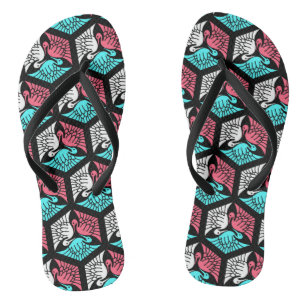 Chanclas Gránas japonesas, coral, turquesa y negro