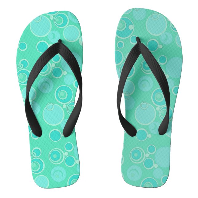 Chanclas Grandes burbujas de burbujas en todas partes Verde (Plantilla)