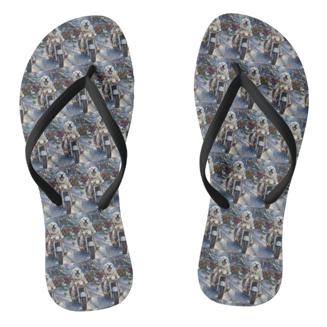 Chanclas Grandes Navidades de motociclismo de perros de los (Plantilla)