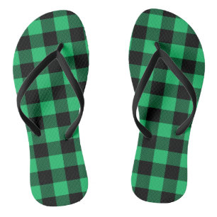 Chanclas Green and Black Buffalo Check Gingham Holiday