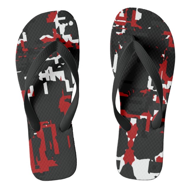 Chanclas gris negro rojo y blanco (Plantilla)