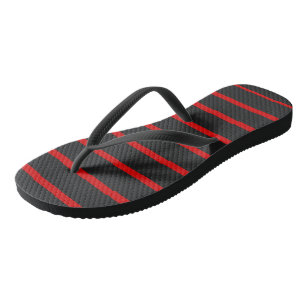 Chanclas Gris oscuro y rayas rojas