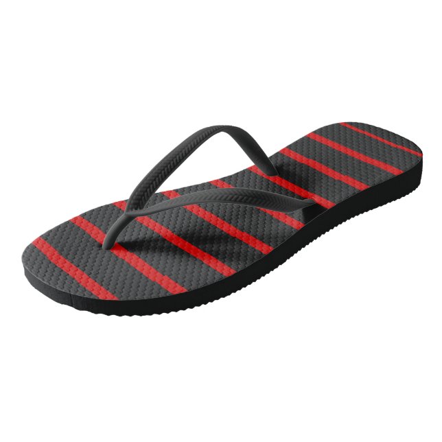 Chanclas Gris oscuro y rayas rojas (Angular)