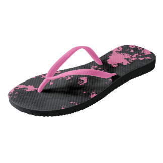 Chanclas gris rosa y abstracto negro