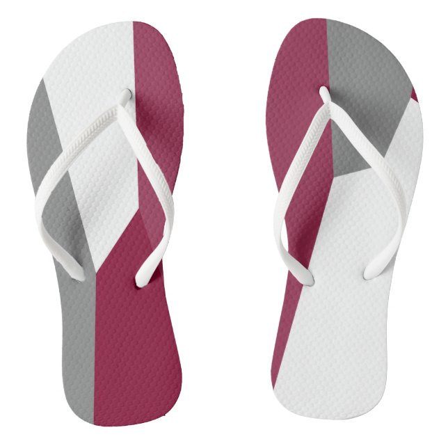 Chanclas Gris rosa y blanco fucsia (Plantilla)
