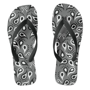 chanclas grises de estampado paisley