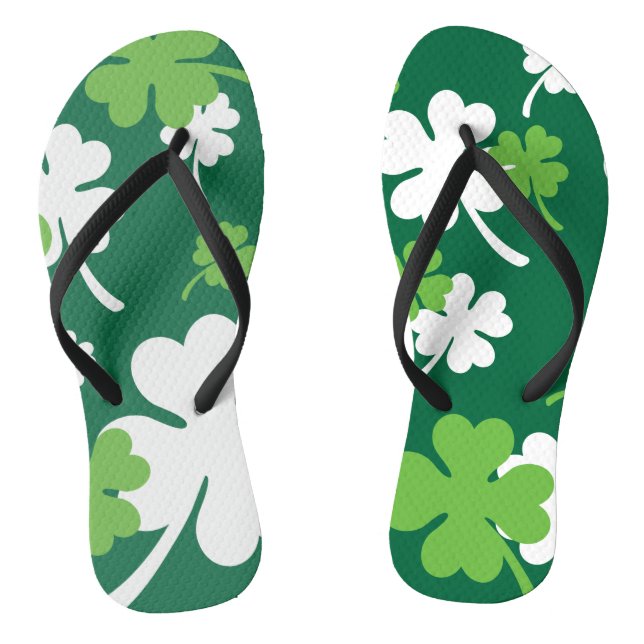 Chanclas Groen klavertje vier blaadjes. St. Patrick's Day (Plantilla)