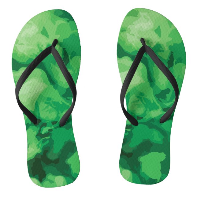 Chanclas Groene teenslippers met wolkig abstract desgin (Plantilla)