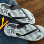 Chanclas Groom Beach Wedding Vintage Yo soy su Sr.<br><div class="desc">Groom Personalized Vintage Yo soy su patrón Sr. Stripes - ¡Fotoprops! Atentado de playa de luna de miel</div>