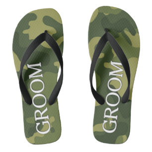 Chanclas Groom con patrón Camoflaus Verde