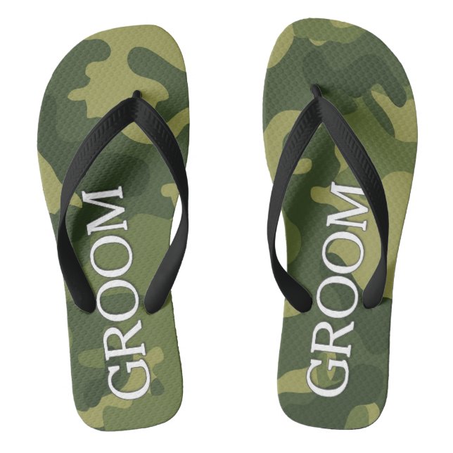 Chanclas Groom con patrón Camoflaus Verde (Plantilla)