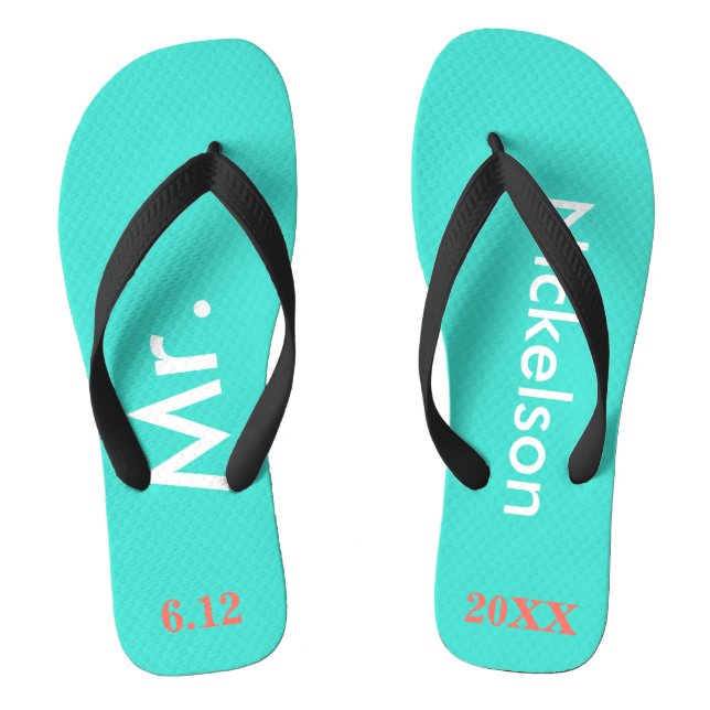 Chanclas Groom Mr. Turquoise Blue (Plantilla)