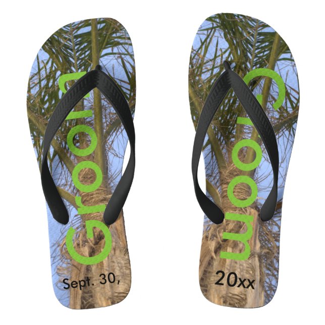 Chanclas Groom Palm Trees Blue Sky (Plantilla)