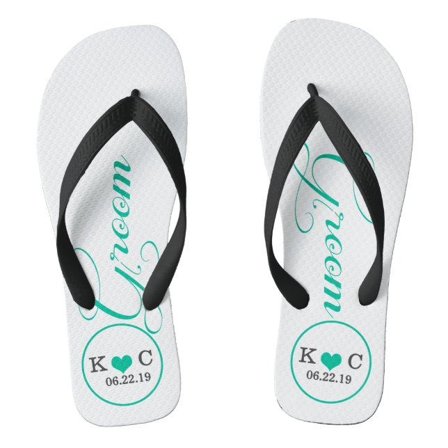 Chanclas Groom personalizado (aqua) (Plantilla)