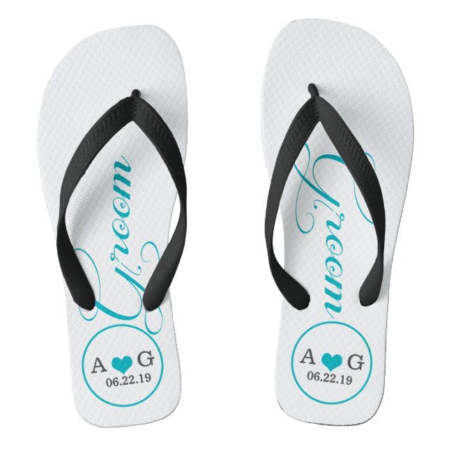 Chanclas Groom personalizado (azul) (Plantilla)