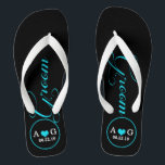 Chanclas Groom personalizado (azul)<br><div class="desc">Divertido,  flops de volteo de boda personalizados</div>