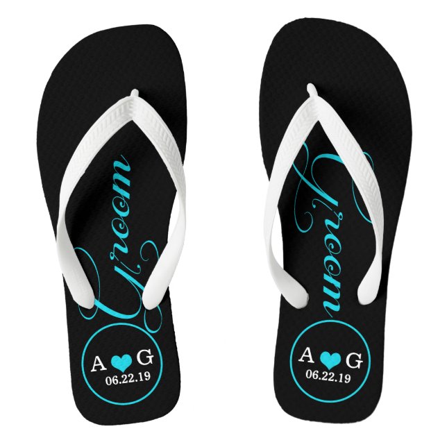 Chanclas Groom personalizado (azul) (Plantilla)