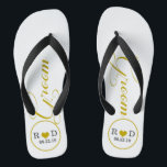 Chanclas Groom personalizado (oro)<br><div class="desc">Divertido,  flops de volteo de boda personalizados</div>