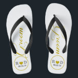 Chanclas Groom personalizado (oro)<br><div class="desc">Divertido,  flops de volteo de boda personalizados</div>