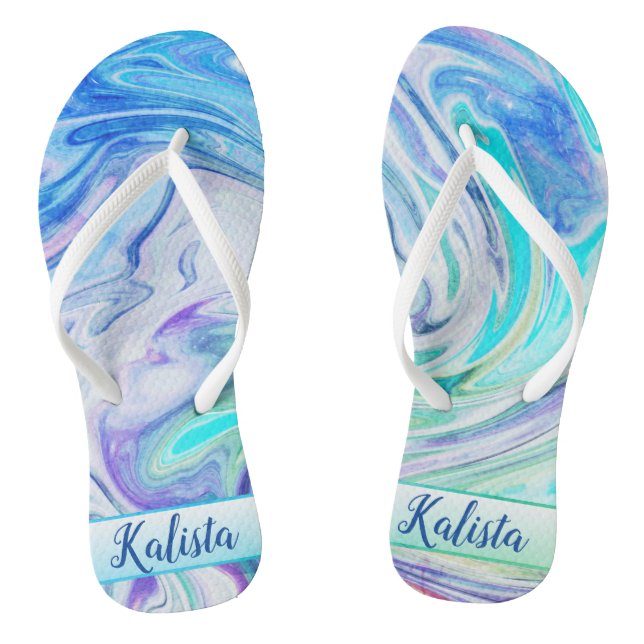 Chanclas Groovy Marble Swirl Flip Flops (Plantilla)