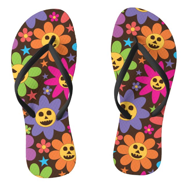 Chanclas Groovy Spooky Colorful Floween (Plantilla)