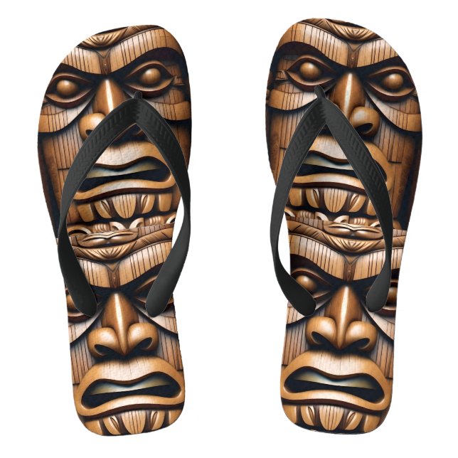 Chanclas Guardianes antiguos: Arte de Madera Tiki (Plantilla)