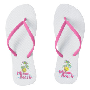 Chanclas Guay Miami Beach Florida, Palm White Flip Flops