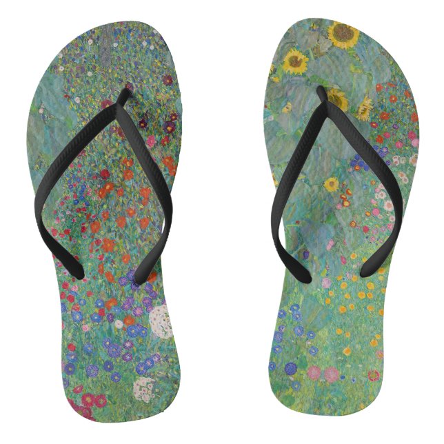 Chanclas Gustav Klimt - Jardín de campo con girasoles (Plantilla)