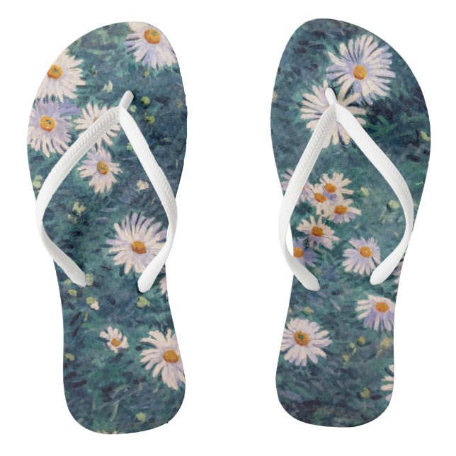 Chanclas Gustave Caillebotte - Cama de Daisies, detalle (Plantilla)